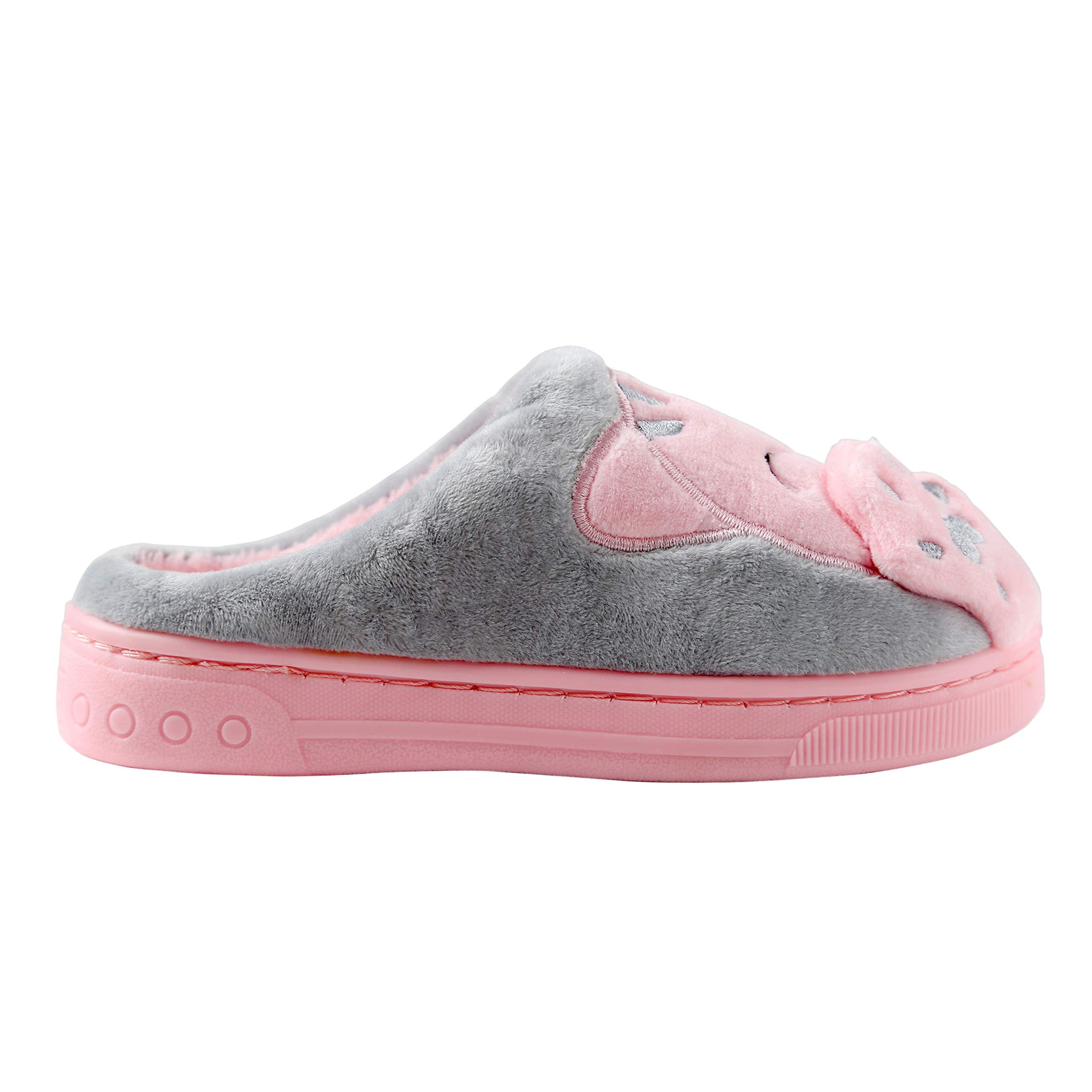 Zapatillas de interior antideslizantes para niños y niñas, diseño de gato, Rosa (Pink Cat), 10-11 Little Kid