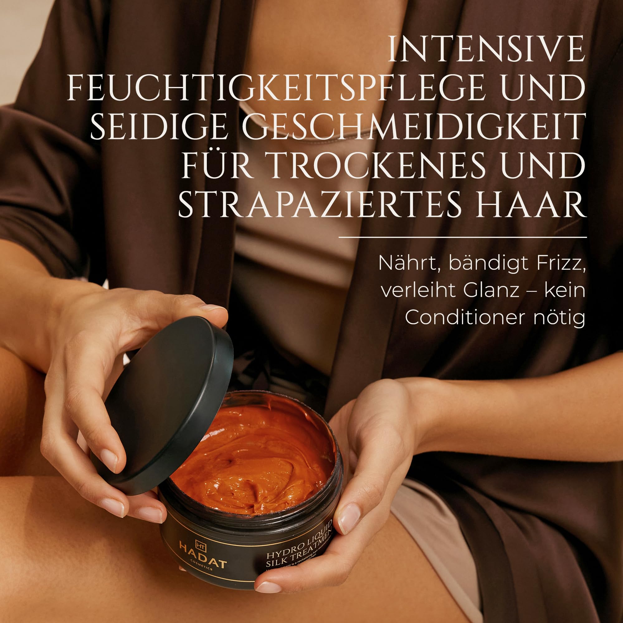 HADAT Liquid Silk Treatment Haarmaske – Tiefenpflege für trockenes & geschädigtes Haar – Intensive Feuchtigkeit, Glanz & Geschmeidigkeit mit Macadamia- & Arganöl – Made in Israel – 300 ml
