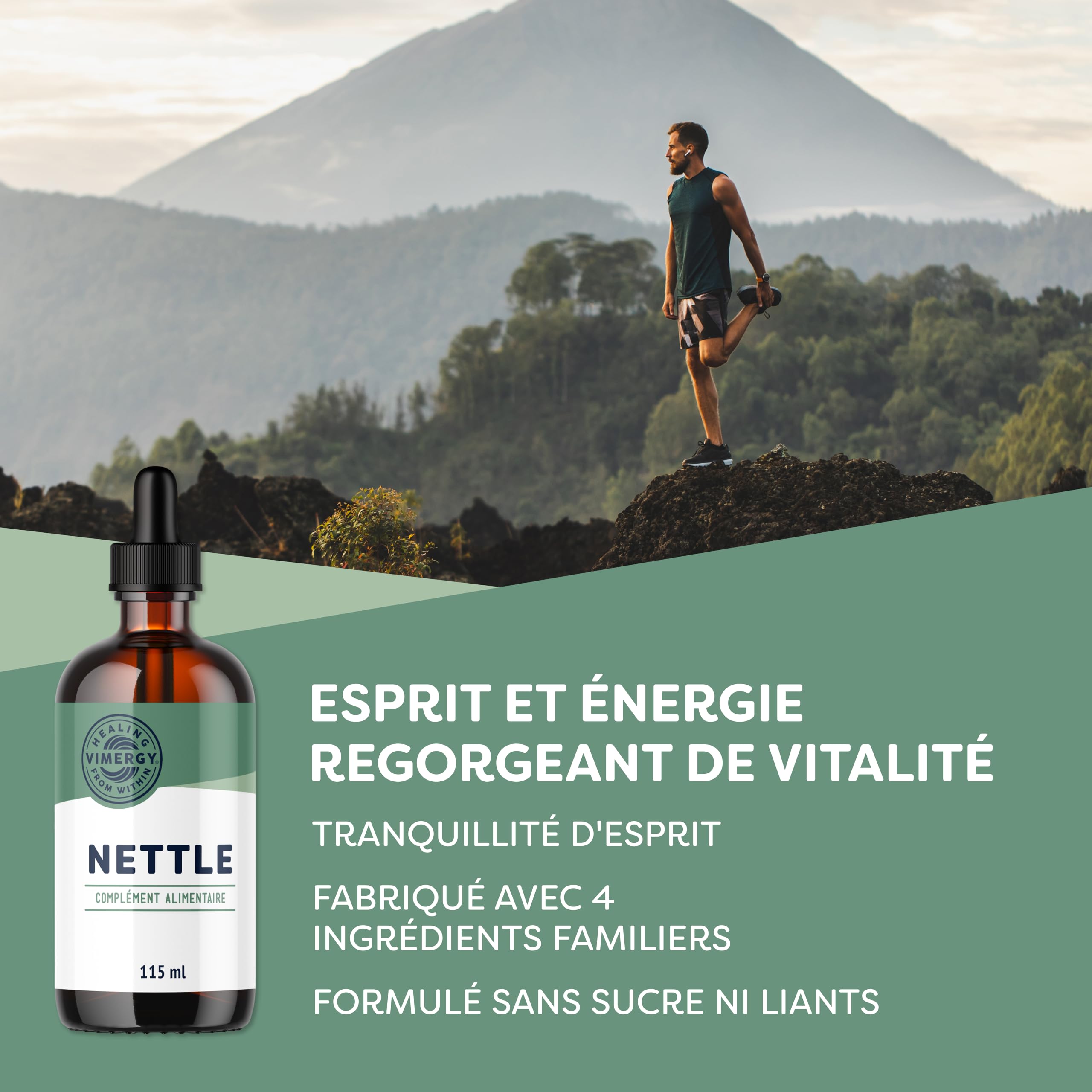 Vimergy Ortie, 57 Portions – Complément à base d'Ortie – Complément d'Ortie Liquide avec de la Glycérine – Complément Végétalien – Formulé sans Sucre ni Liant – Sans OGM et sans Gluten (115 ml)