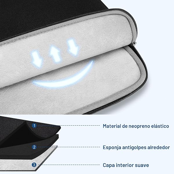 MOSISO Funda Portátil 13,3 Pulgadas, 13 a 13 3 Pulgadas Compatible con MacBook Air/Pro, Compatible con MacBook Pro 14 M5 M4 M3-M1 2026-2021, Funda Blanda de Neopreno con Bolsa Pequeña,Negro - 3
