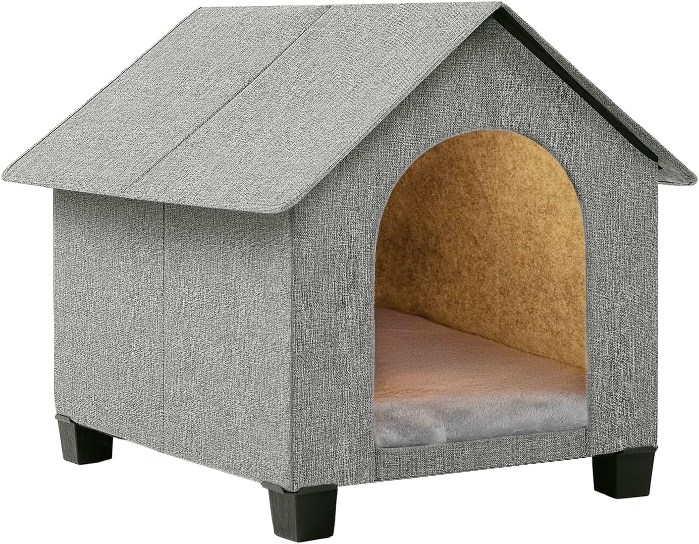 Elevated Foldable Indoor Dog House with Plush Mat for Pets up to 20.8″ Elevated Foldable Indoor Dog House with Plush Mat for Pets up to 20.8″