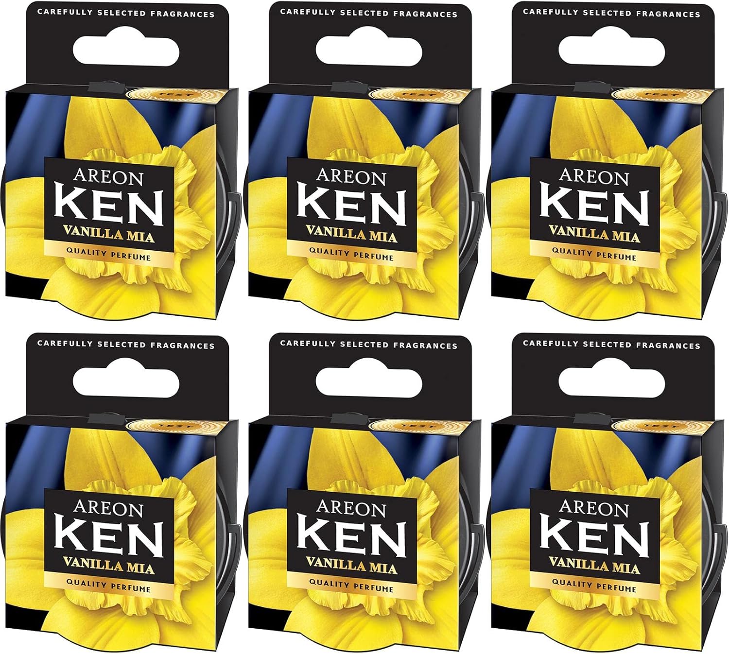 AREON Ken Auto Luchtverfrisser Vanille Mia Zoete geur Home Tin Kan Mini Top Up Verstelbare Geventileerde Deksel 3D Multi Pack van 6 AREON Ken Auto Luchtverfrisser Vanille Mia Zoete geur Home Tin Kan Mini Top Up Verstelbare Geventileerde Deksel 3D Multi Pack van 6