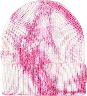 YWLINK Gorro De Punto Tie-Dye Tejido Beanie Sombreros De Invierno SeñOras CáLido OtoñO Tejido Hip-Hop Sombreros NiñOs Gorro Degradado Tie-Dye Hip Hop Skull Hat Gorra De Color (D, Talla única)
