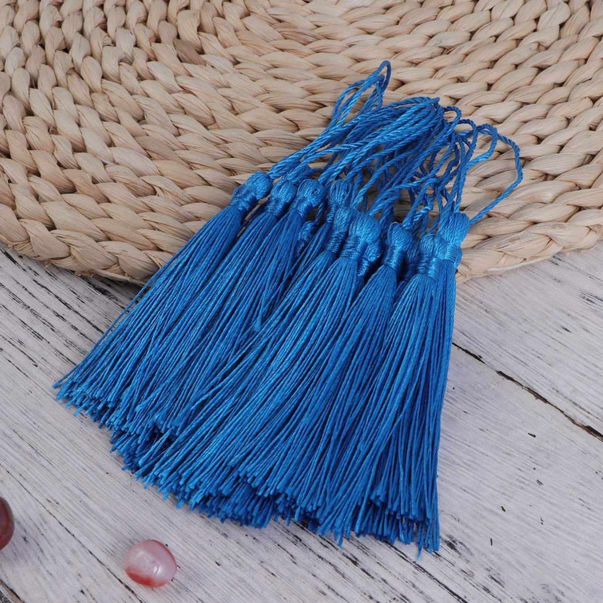 Nappe Fai Da Te in Blu (20 Pezzi) Per Orecchini Segnalibri e Decorazioni Casa Mini Nappe Morbide Artigianali Per Creazioni Di Gioielli e Portachiavi