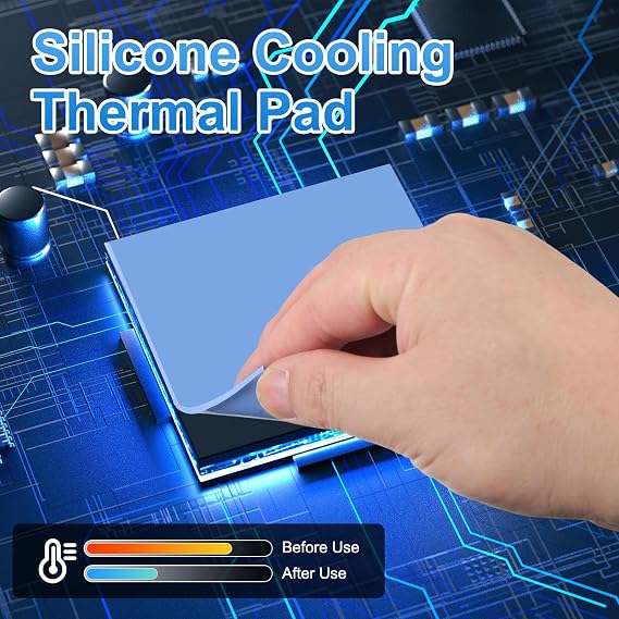 PATIKIL 4 Pack Thermal Pads 100x100mm 0.5mm+1mm+1.5mm+2mm Thermal Pad Blue