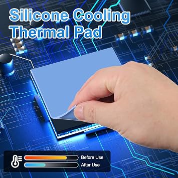 PATIKIL 4 Pack Thermal Pads 100x100mm 0.5mm+1mm+1.5mm+2mm Thermal Pad Blue