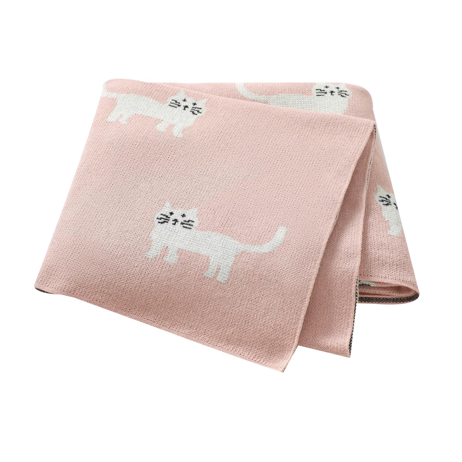 Hadetoto Baby Blanket for Newborn Soft Cozy Knitted Cotton Blankets Baby Essentials Gifts for Newborn Girl Boy 100 x 80cm