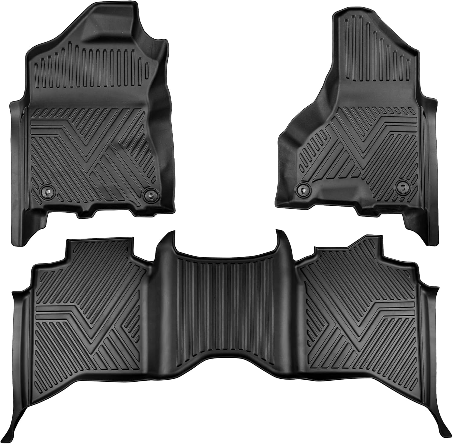 Floor Mats for 2013-2018 Dodge Ram 1500/2500/3500 Crew Cab & 2019-2024 Ram 1500 Classic Crew Cab | Custom Fit | Front & Rear | Front Bucket | All-Weather Car Liners for Trucks Dodge Ram|(13-18) 1500/2500/3500 Crew Cab