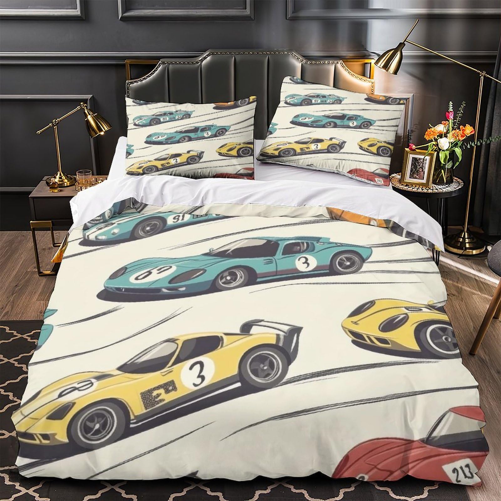 Housse de couette fermeture éclair en microfibre douce contre les allergies