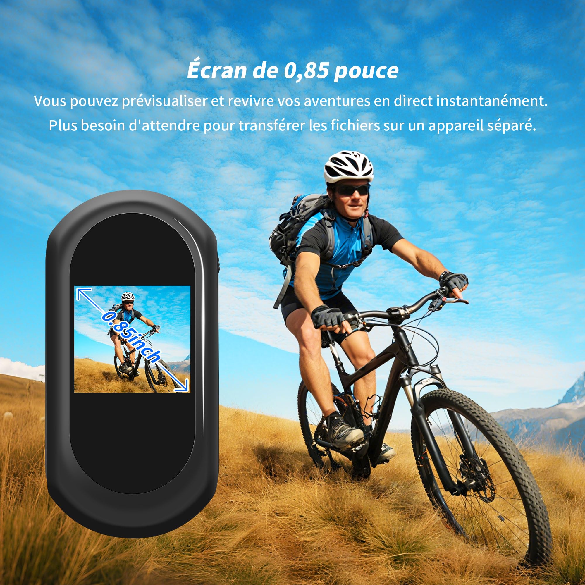 Caméra Sportive 1080P, Caméra d'action Magnétique