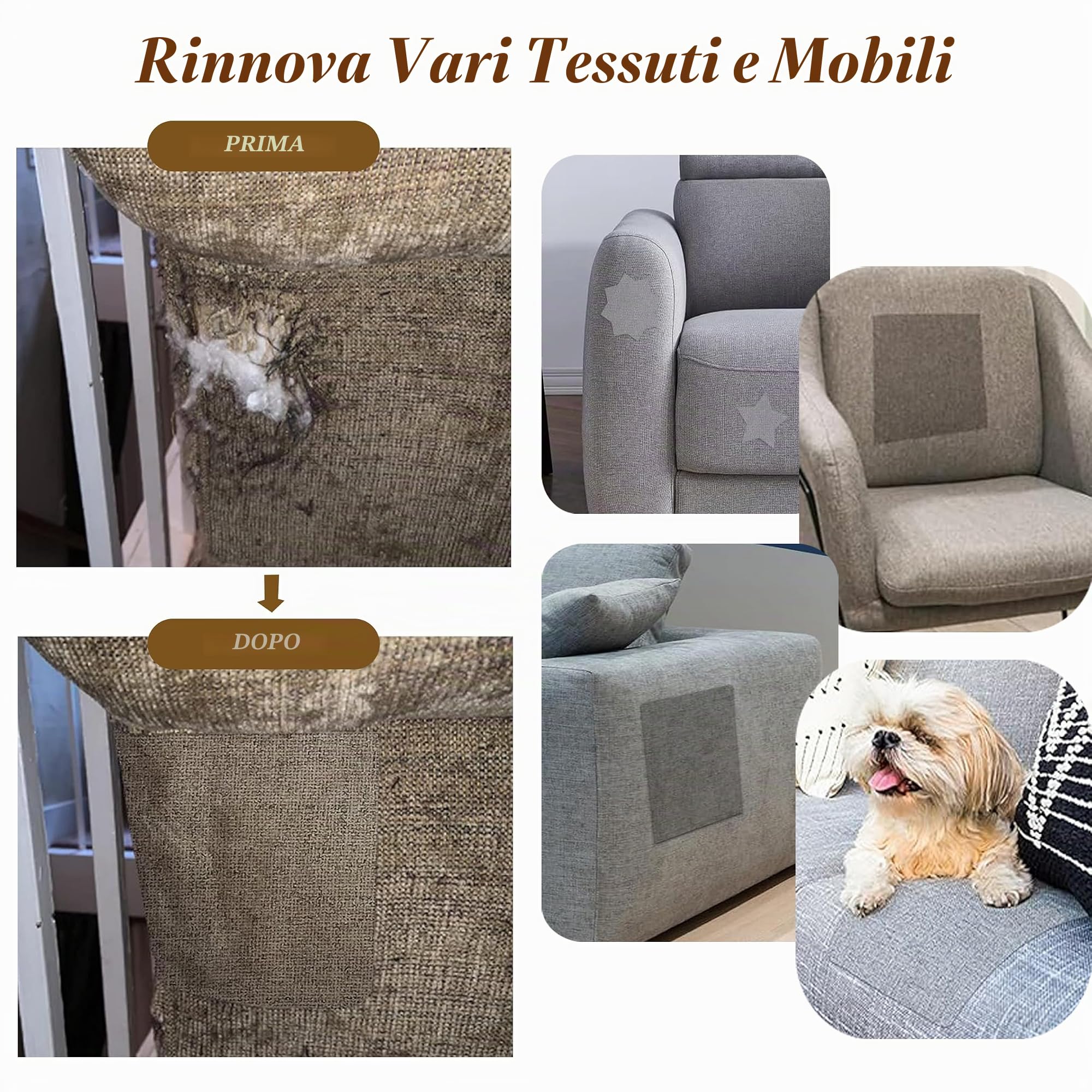 Toppe in Tessuto di Lino Autoadesive (200 * 40cm-Grigio Chiaro)