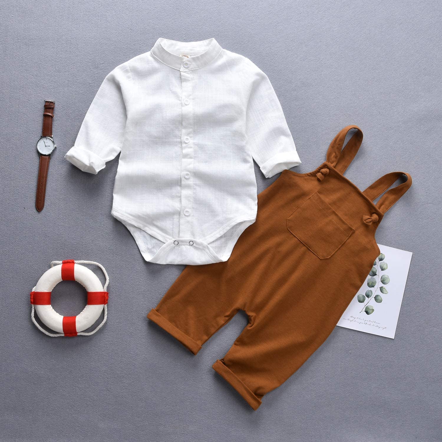 Unutiylo Ropa para bebés y niños para caballeros, monos para niños pequeños, pantalones y mameluco de tirantes para bebés