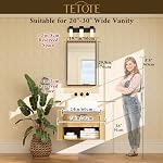 TETOTE Brushed Nickel Bathroom Mirror 20 x 30 Beveled Rectangle Brushed Nickel Framed Bathroom Vanity Mirror for Over Sink, Tempered Glass, Modern Farmhouse, Bedroom, Entryway, Living Room