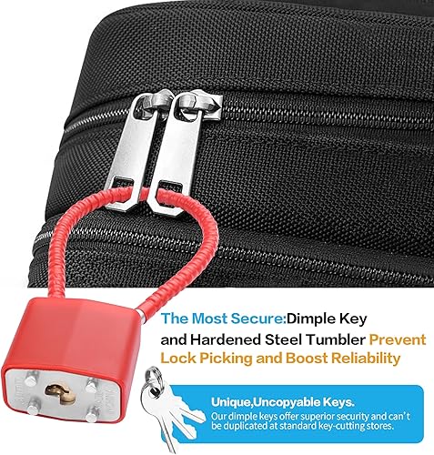 Miniatura 2 de YAODHADO - Cerraduras de equipaje con llaves, candados de equipaje pequeños para maleta de viaje, candado para cerradura de casillero, casillero de