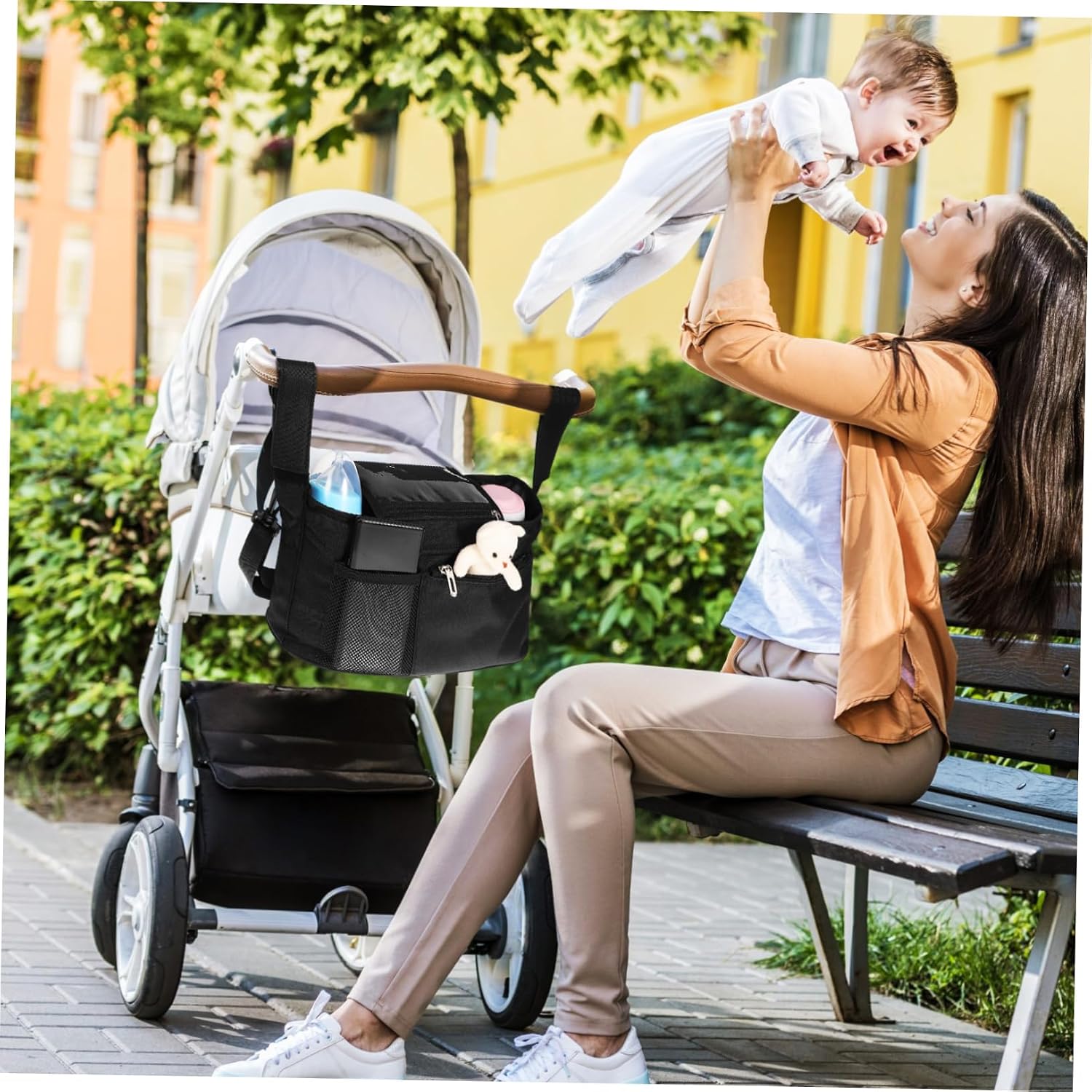 Stroller Bag Organizer Multi-pocket Diaper Caddy Portable Accessories Strong Construction