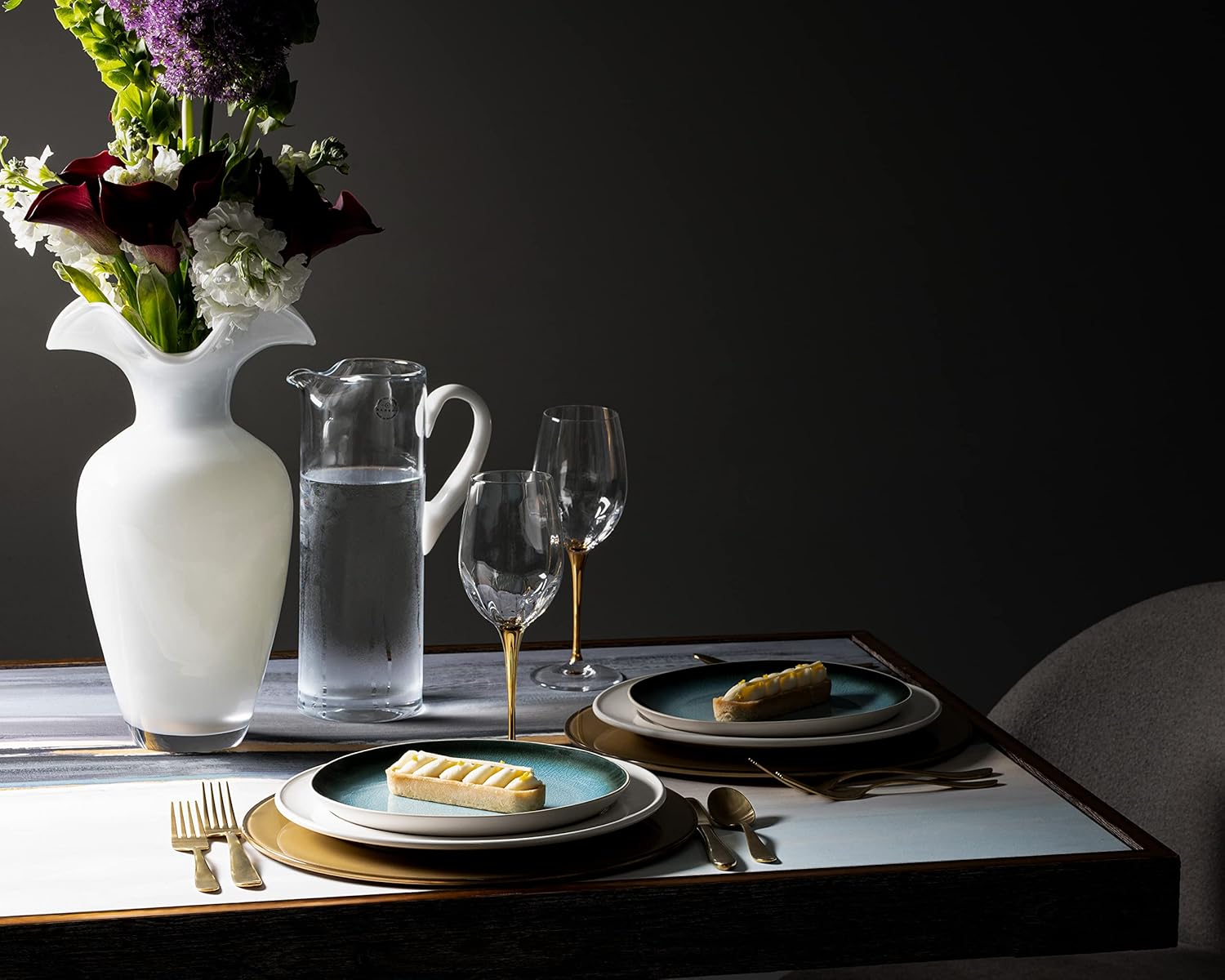 Barski Goblet - Red Wine Glass - Crystal Glass - Water Glass - Shiny Gold Stem - Stemmed Glasses - Set of 6 Goblets - 18 oz Made in Europe