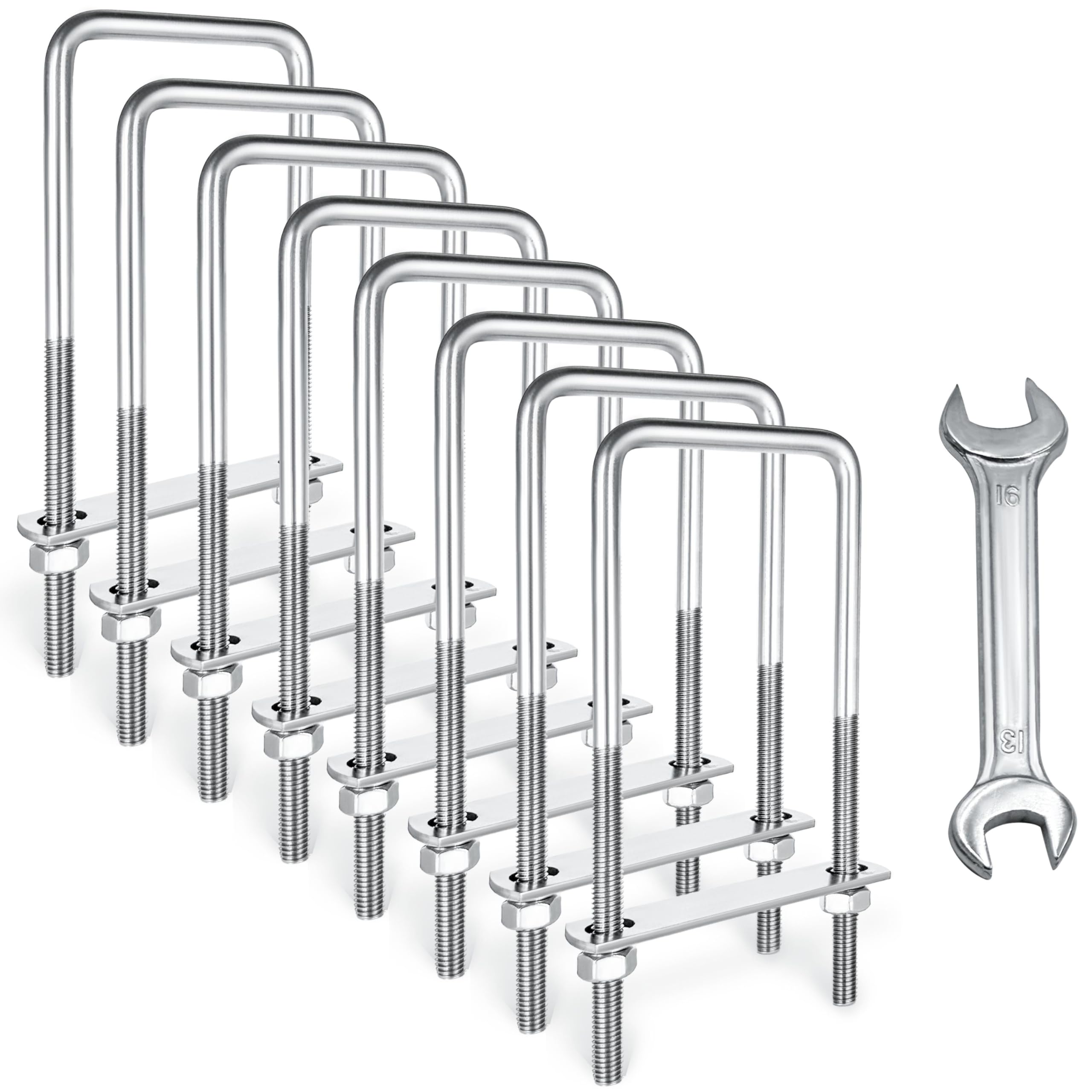 M8 Stainless Steel U-Bolts - 4 Sets, FREE SHIPPING -19 M8 Stainless Steel U-Bolts - 4 Sets, FREE SHIPPING -19
