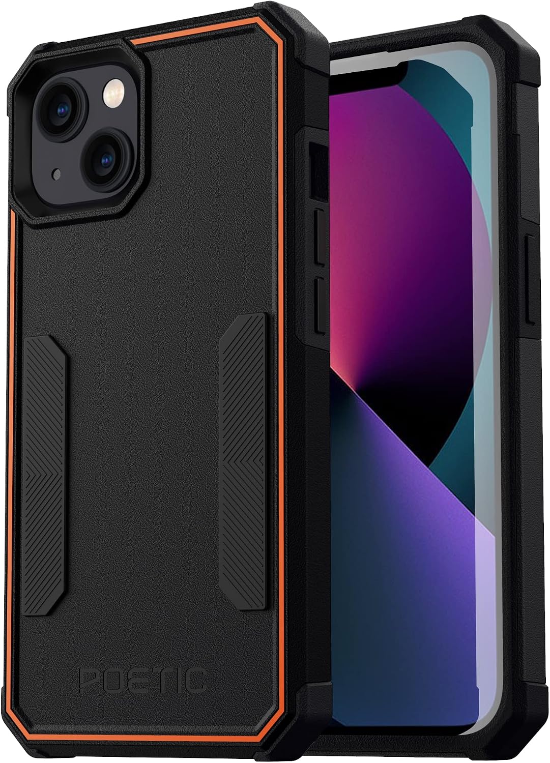 Poetic Neon Series Case Designed for iPhone 13, Dual Layer Heavy Duty Tough Rugged Lightweight Slim Shockproof Protective Case 2021 New Cover for iPhone 13 (6.1 Inch), Black