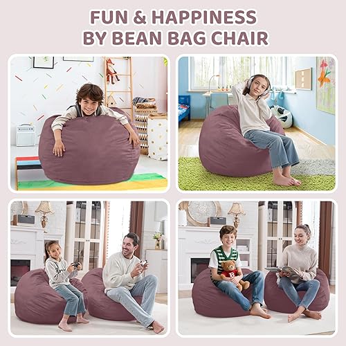 Miniatura 419 de Puf de 5 pies, puf grande con relleno de espuma viscoelástica, sofá puff esponjoso con funda de terciopelo holandés, puf redondo para sala de estar,