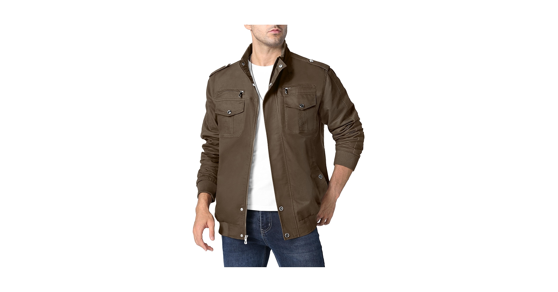 MAGNIVIT Military Jackets for Men Fall Cotton Coat Army