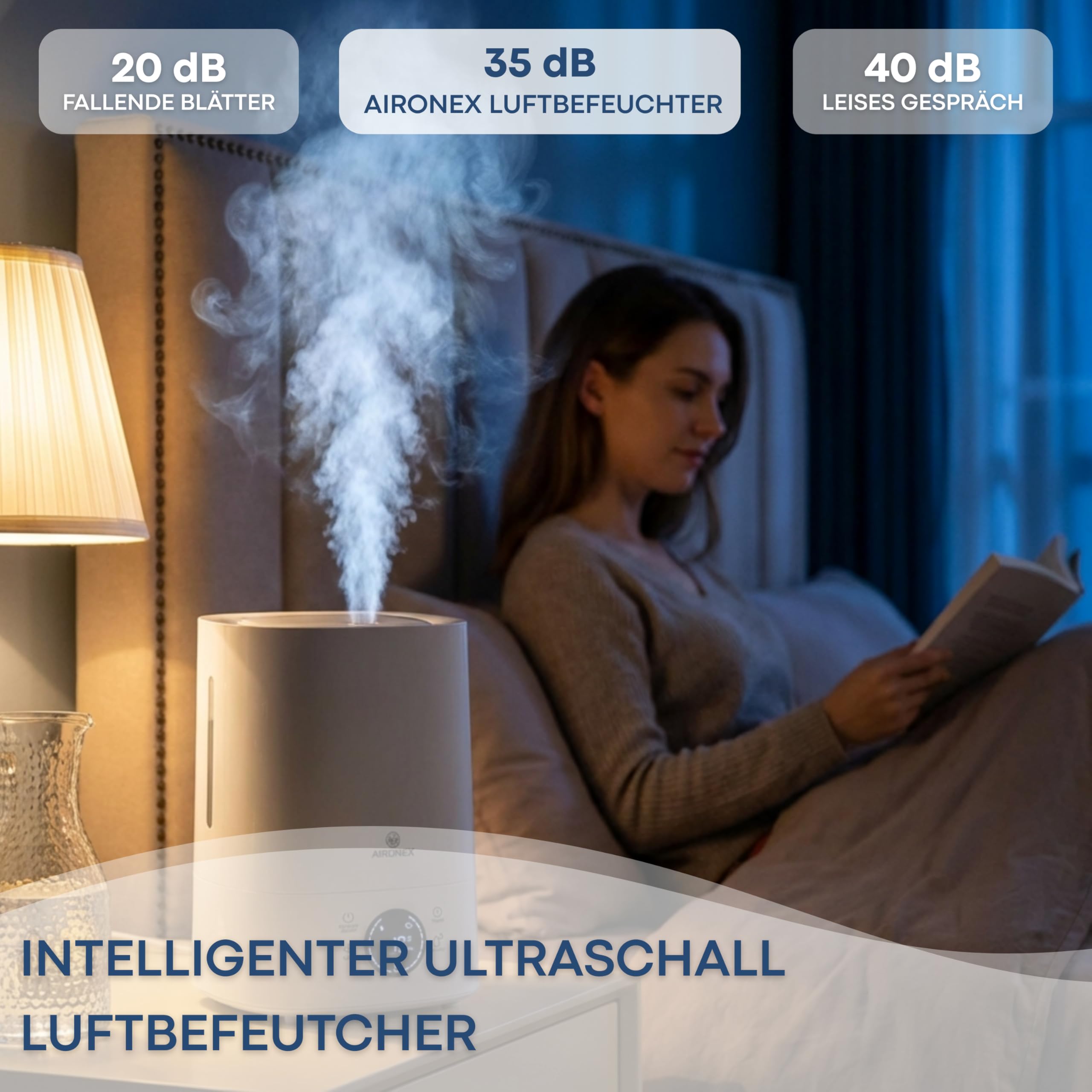 Luftbefeuchter 6 Liter – Top-Fill – Aroma – Luftbefeuchter – Humidifier – Geeignet für Wohnzimmer, Büro, Babyzimmer, Schlafzimmer