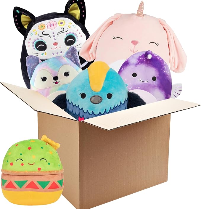 Squishmallows Mystery Squad Box – 3-Pack Plush Set (1 Jumbo 12” + 2 Medium 8”) Official Jazwares Collectible Stuffed Animals – Surprise Mystery Gift Box for Kids, Boys, Girls, Teens & Plush Collectors
