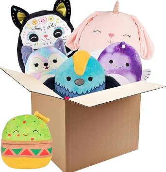 Squishmallows Mystery Squad Box 3-Pack Plush Set 1 Jumbo 12 + 2 Medium 8 Official Jazwares Collectible Stuffed Animals Surprise Mystery Gift Box for Kids, Boys, Girls, Teens & Plush Collectors