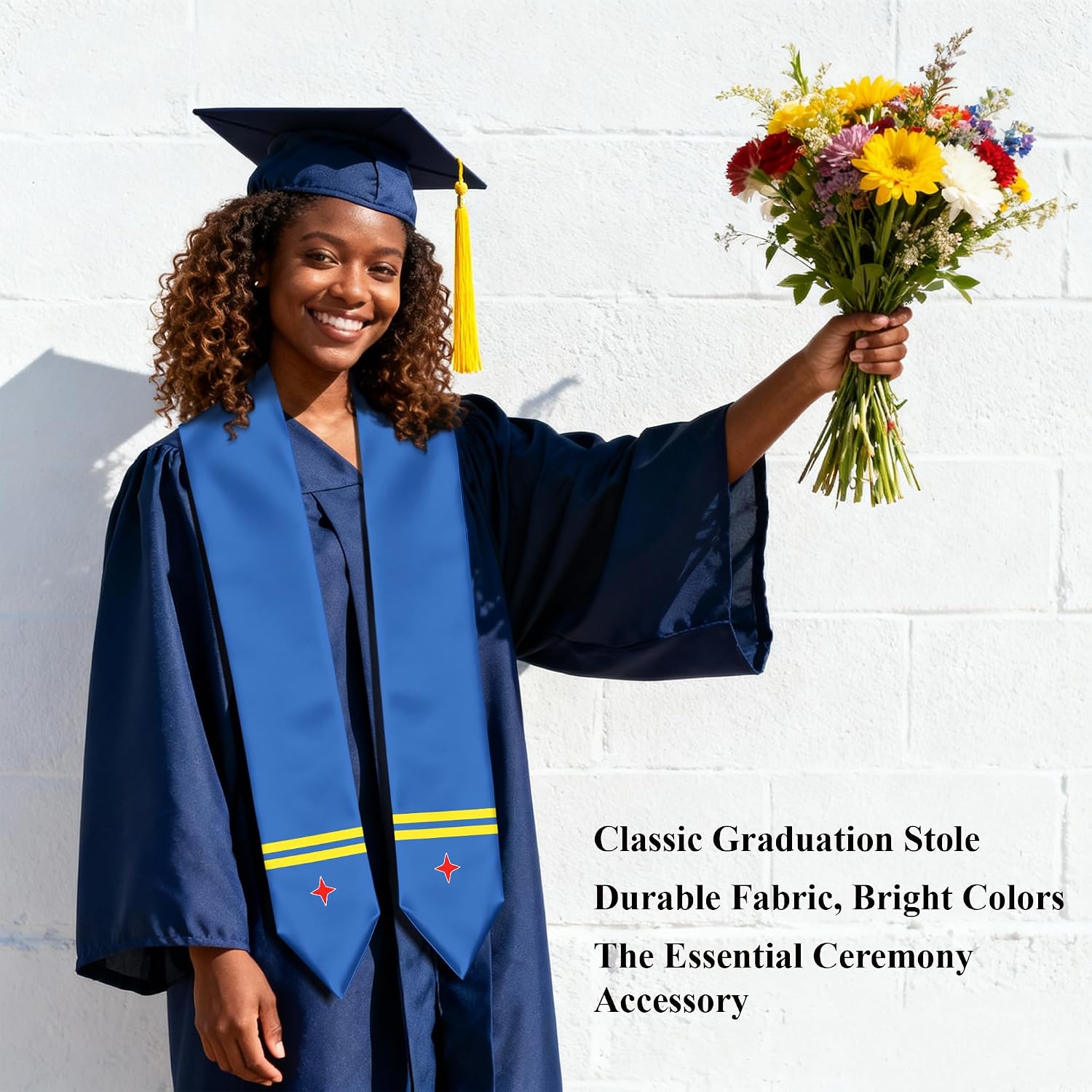 Aruba Flag Graduation Stole Graduation Sash Scarf for International Student Abroad Adult Unisex