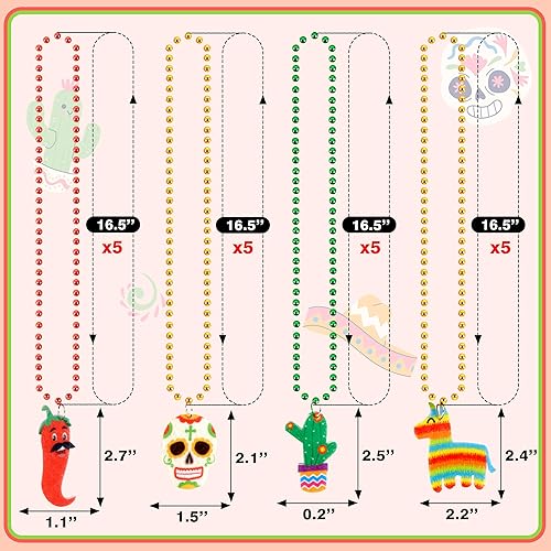 Miniatura 4 de Geefuun 20 cuentas del Cinco de Mayo, regalos de fiesta, suministros de decoración de fiesta de cumpleaños de despedida de soltera mexicana
