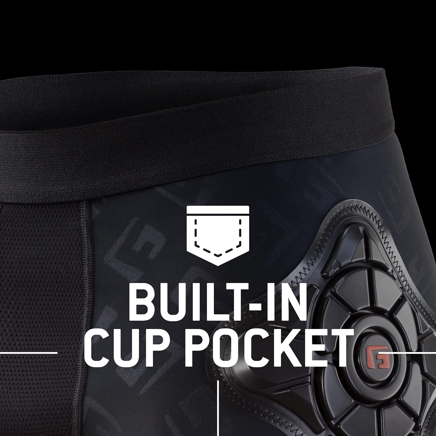 G-Form Pro-X Mountain Bike Compression Shorts with Padding - Athletic Shorts for Men - Flexible, Protective Shorts for Bikers - Cycling & Biking Protection Gear - Black Logo, Adult X-Large