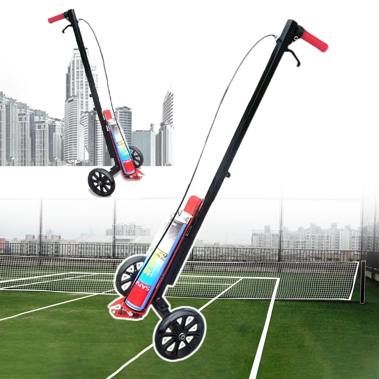 asdchZen Road Marking Machine Striping Line Basketball Court Court Paint For Parking Lots & Road, Wheel Transfer Tool, For School/Sports Ground/Garage/Factory Marking,