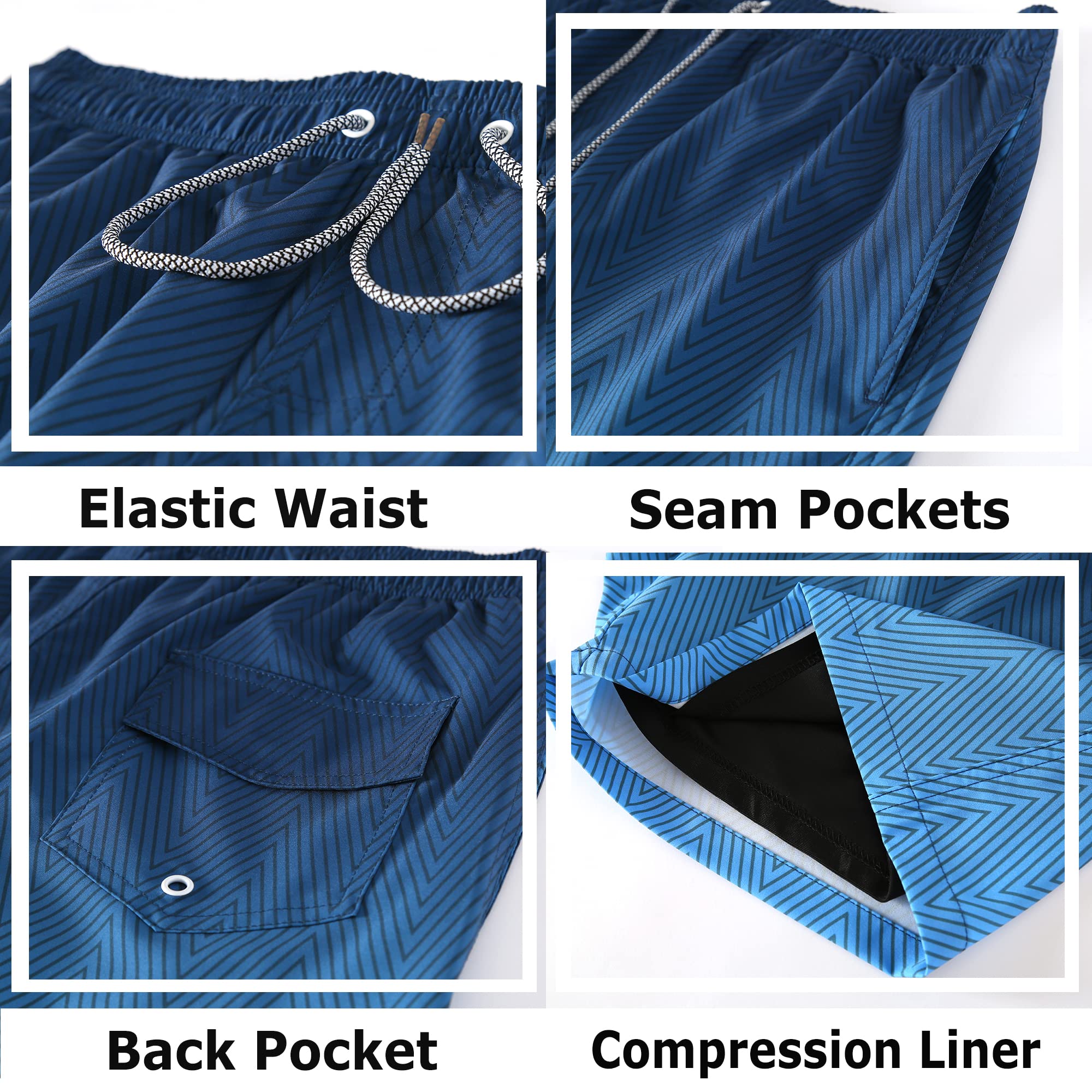 APTRO Costumi Pantaloncini da Bagno Uomo Mare Surf Piscina Stampa Hawaiana Estiva Grande Asciugatura Rapida con Fodera in Rete