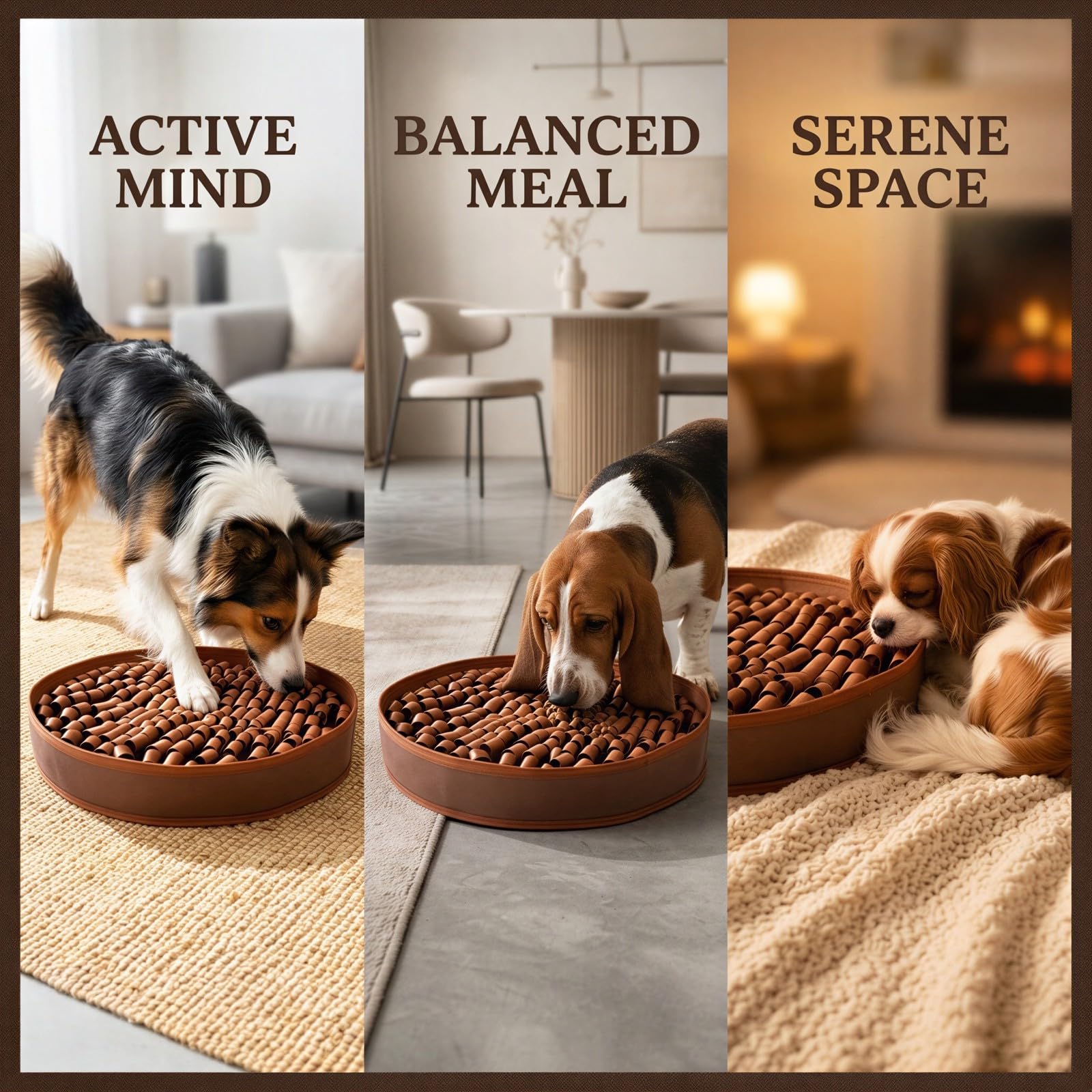 Hundenasearbeit-Matte, 50 cm Hundefutter-Matte für langsames Fressen, Robustes Intelligenzspielzeug für Futtertraining, mentale Stimulation für Komfort, braun