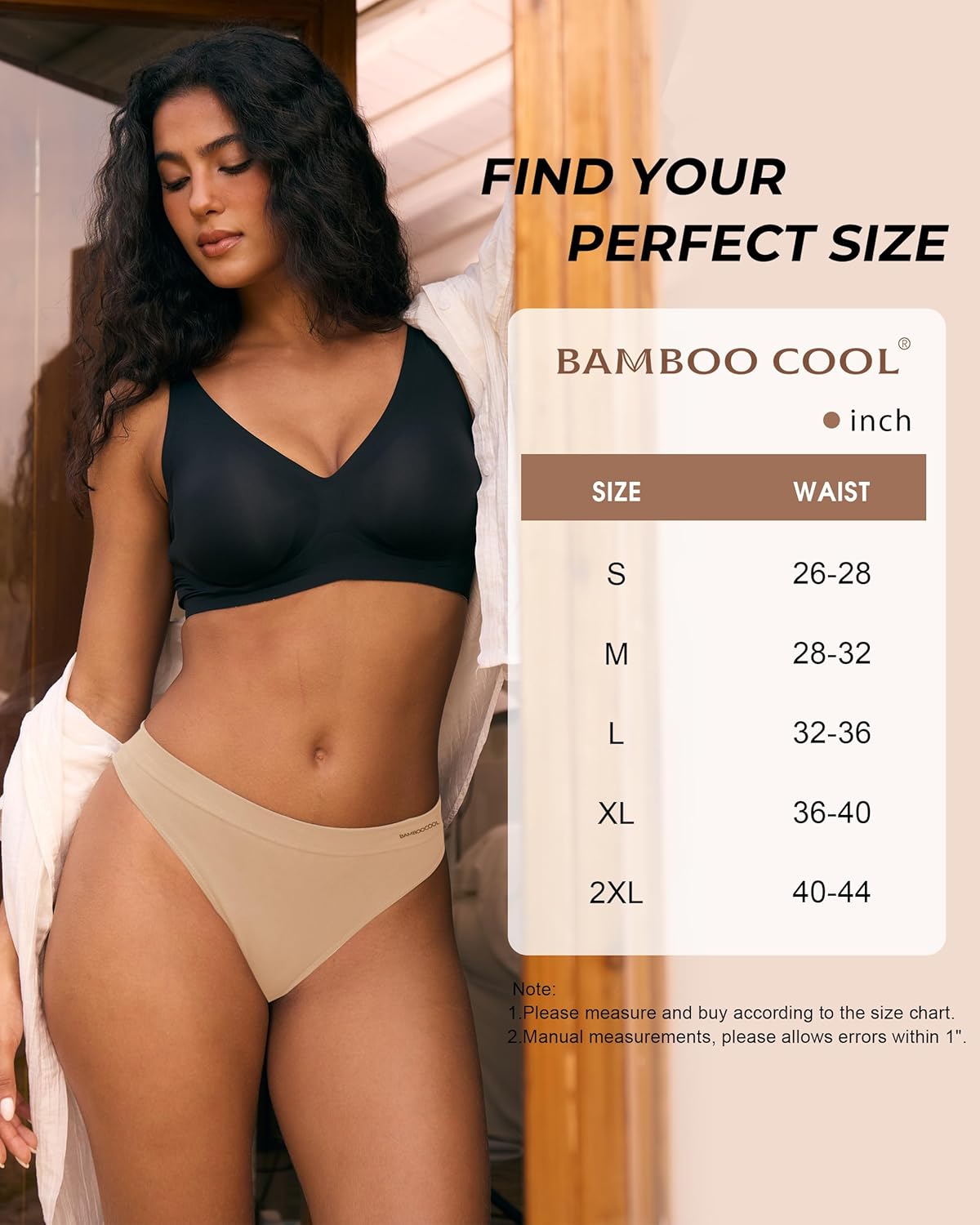 BAMBOO COOL Women's Thongs Seamless Moisture-Wicking Breathable Underwear High Stretchy Mid Waisted Panties Tagless 6 Pack - Image 6