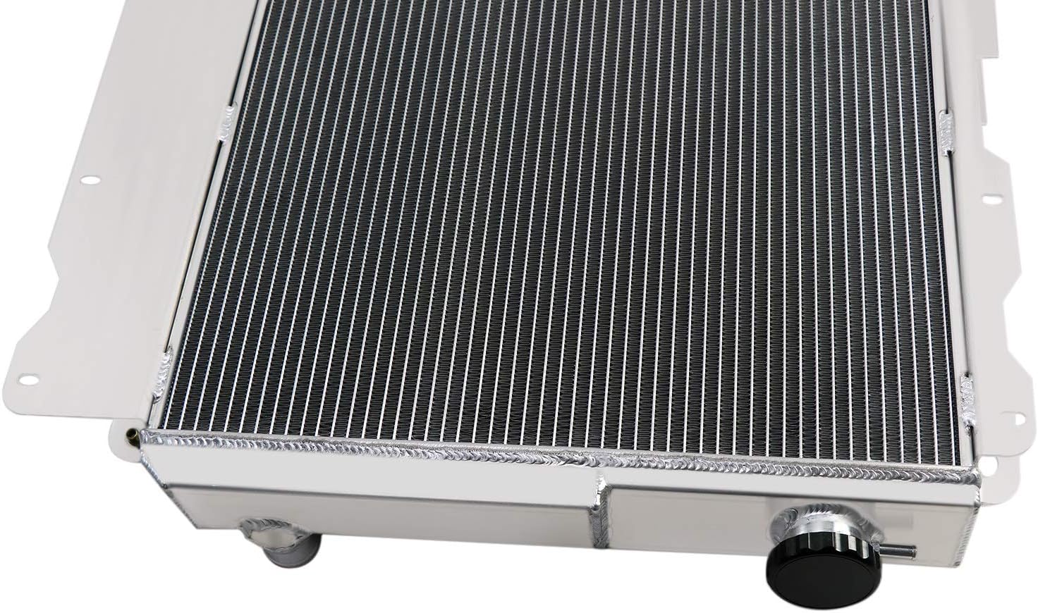ALLOYWORKS 4 Row All Aluminum Radiator For 1987-2006 Jeep Wrangler TJ/YJ & GM Chevy V8 Conversion 2.4L 2.5L 4.0L 4.2L L4 L6