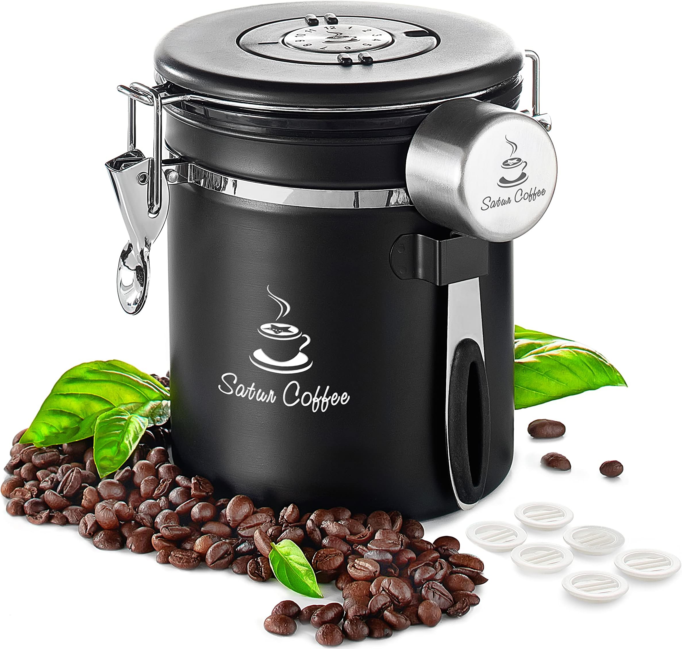 Coffee Container - Coffee Canister 16oz, Dark