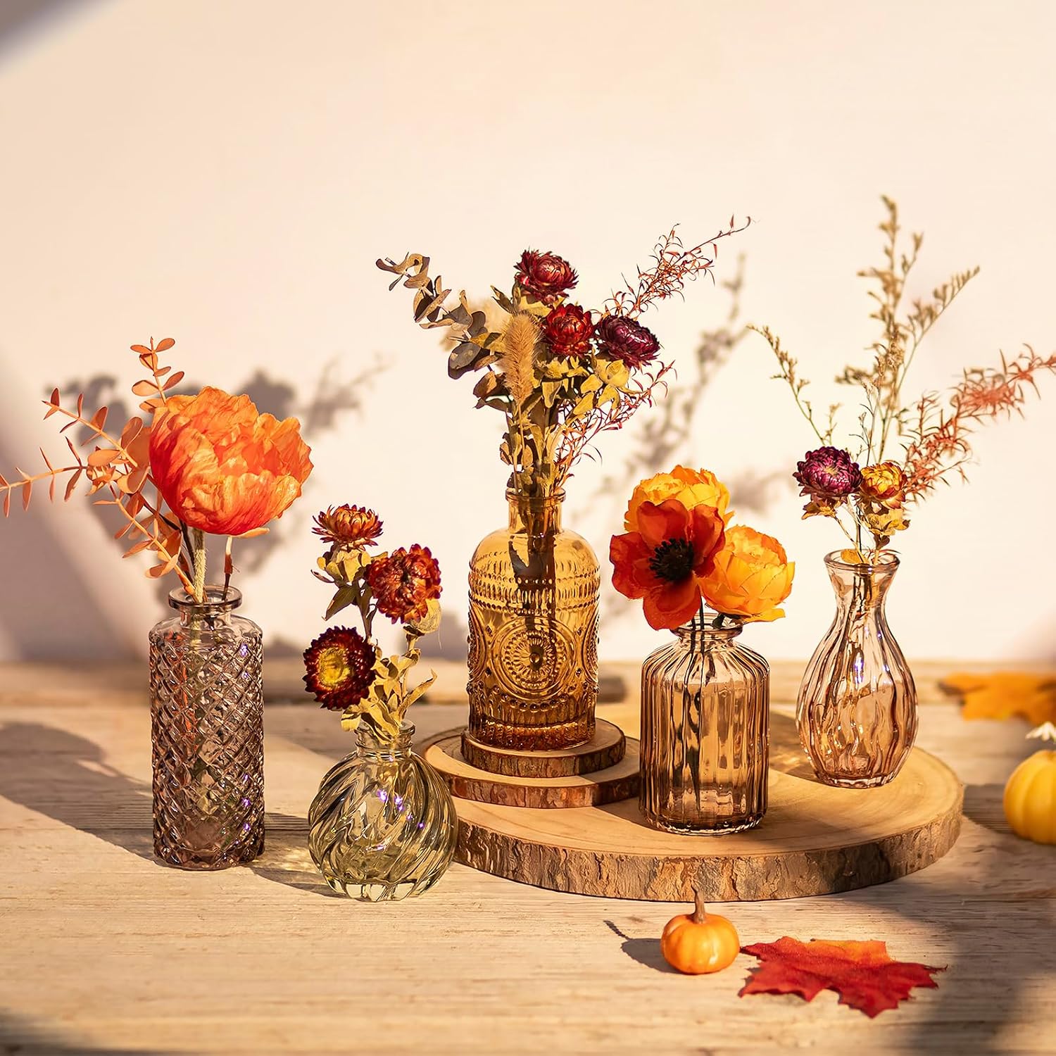 Glasseam Small Vases Glass for Home: Bud Vase for Table Centrepiece Decor