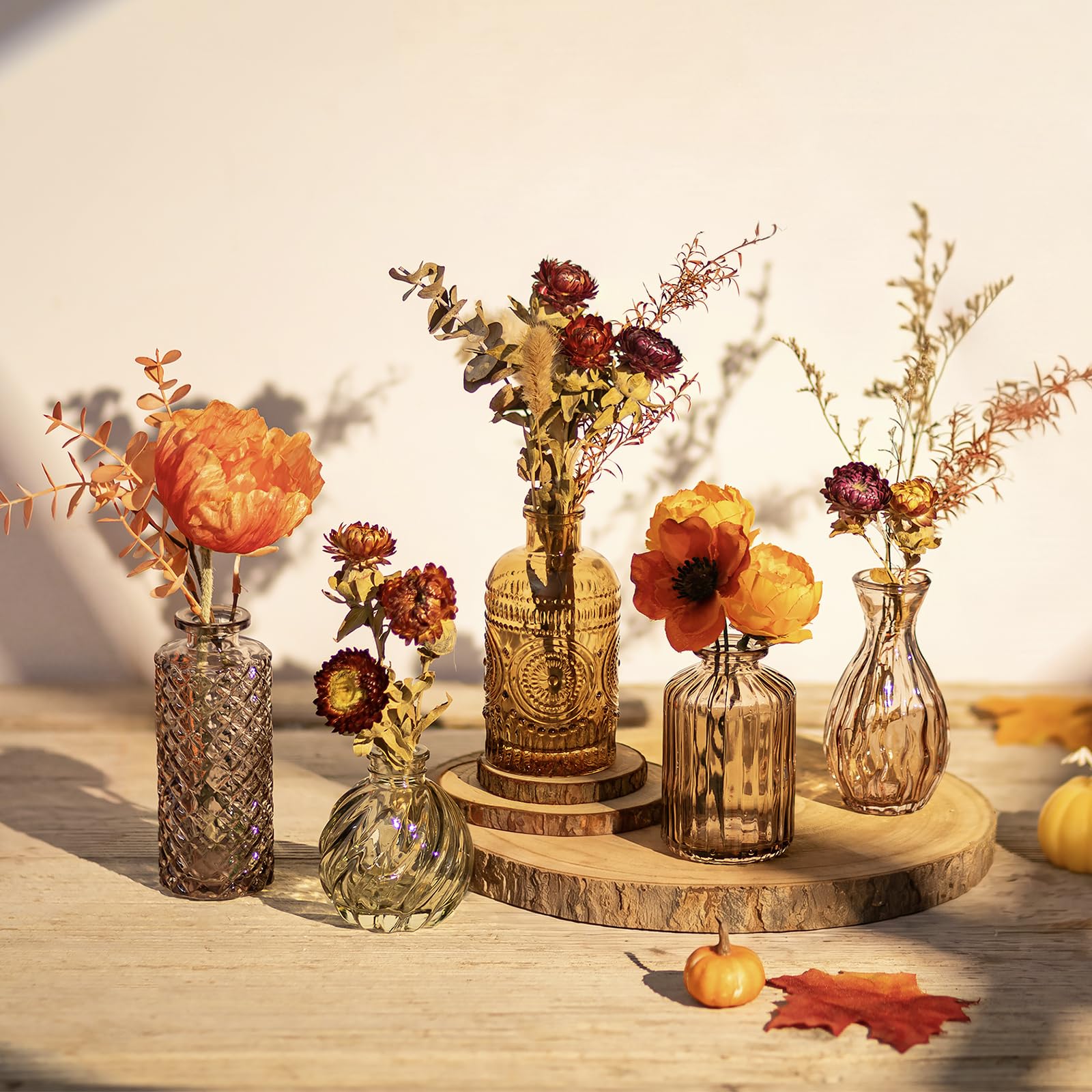 Glasseam Small Vases Glass for Home: Bud Vase for Table Centrepiece Decor