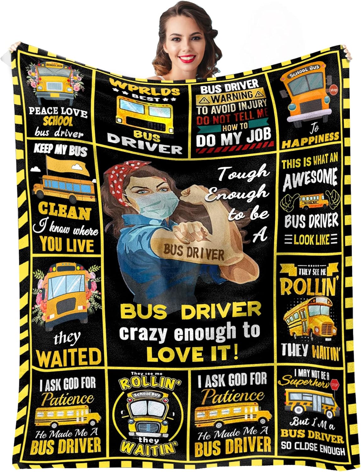 Worktisky Bus Driver Appreciation Gifts Blanket 60"x50