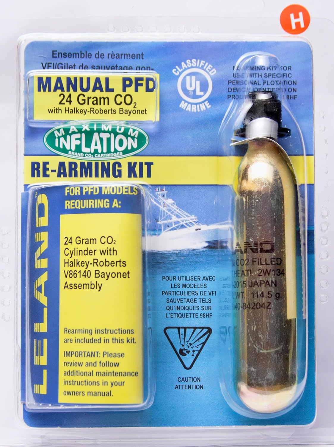 LELAND MTI Adventurewear CO2 Cylinder ReArm Kit for Helios Inflatable and Fluid Belt Pack PFDs (24-Gram), Model: MTI-ARK5-00000
