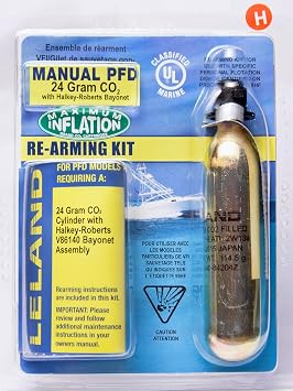 LELAND MTI Adventurewear CO2 Cylinder ReArm Kit for Helios Inflatable and Fluid Belt Pack PFDs (24-Gram), Model: MTI-ARK5-00000