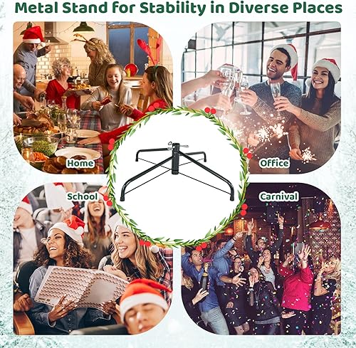 Miniatura 7 de GOFLAME Árbol de Navidad artificial preiluminado de 6 pies, árbol de Navidad con bisagras con 350 luces LED, 11 modos de iluminación, 1168 puntas de