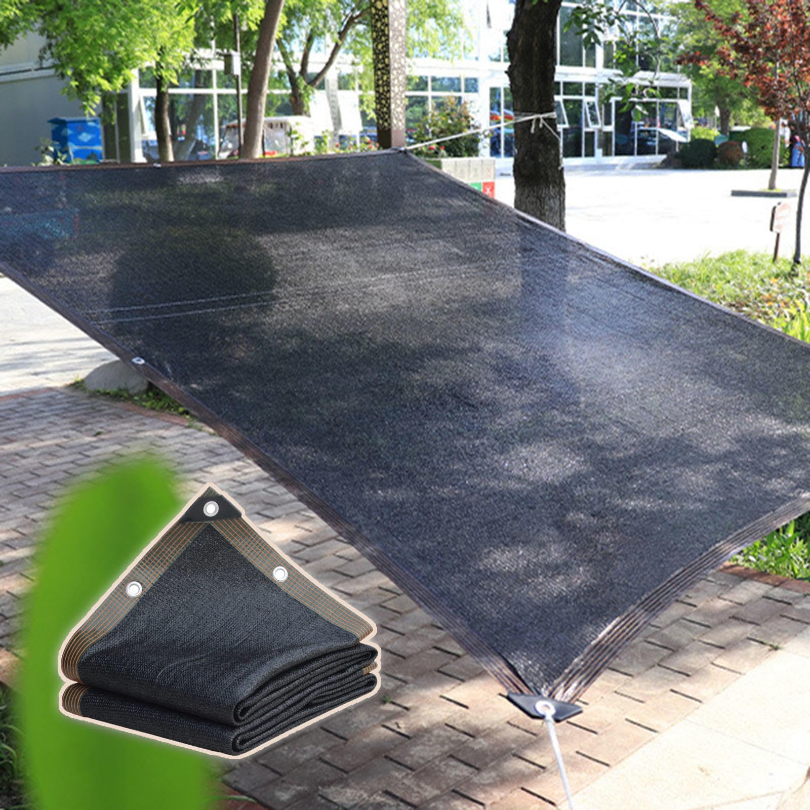 Patio Rete Ombreggiante,Vela Ombreggiante Esterni,Copertura Piante,Panno Ombra Rettangolare,Tessuto Ombreggiante Resistente Alle Alte Temperature,Nero,Resistente Agli Strappi.,5x8m(16.4 * 26.2ft)