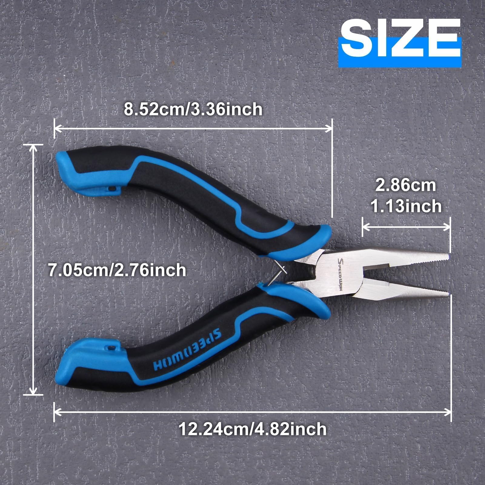 SPEEDWOX 5-Inch Mini Chain Nose Pliers for Jewelry Making Long Nose Pliers with Teeth Small Jewelry Plier with Cutter Serrated Jaws Needle-Nose Plier for Bending Wire Handcraft Work in Tight Areas - Image 2