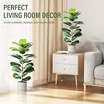 Suntee 2 Figuier à feuilles de violon artificiel, 30" Ficus Lyrata Faux plantes avec pots, plantes artificielles Faux Plantes Intérieures pour Décor Maison Salon, Coin, Bureau, Table, Windowsill Decor (75cm)