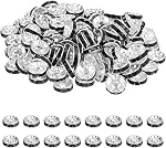 PATIKIL 4mm Rondelle Spacer Bead, 200 Pcs Crystal Rhinestone Loose Bead Spacers for Jewelry Making, DIY Bracelets, Necklace, Silver