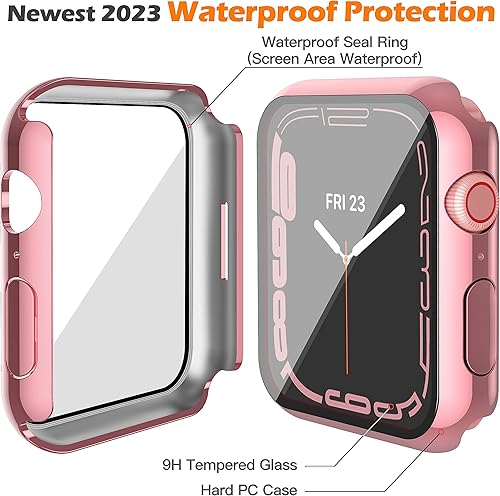 Miniatura 187 de Misxi [Paquete de 2] - Funda impermeable con botón para Apple Watch Series 6, SE, Series 5, Series 4 de 40 mm, funda protectora anticaídas de 1