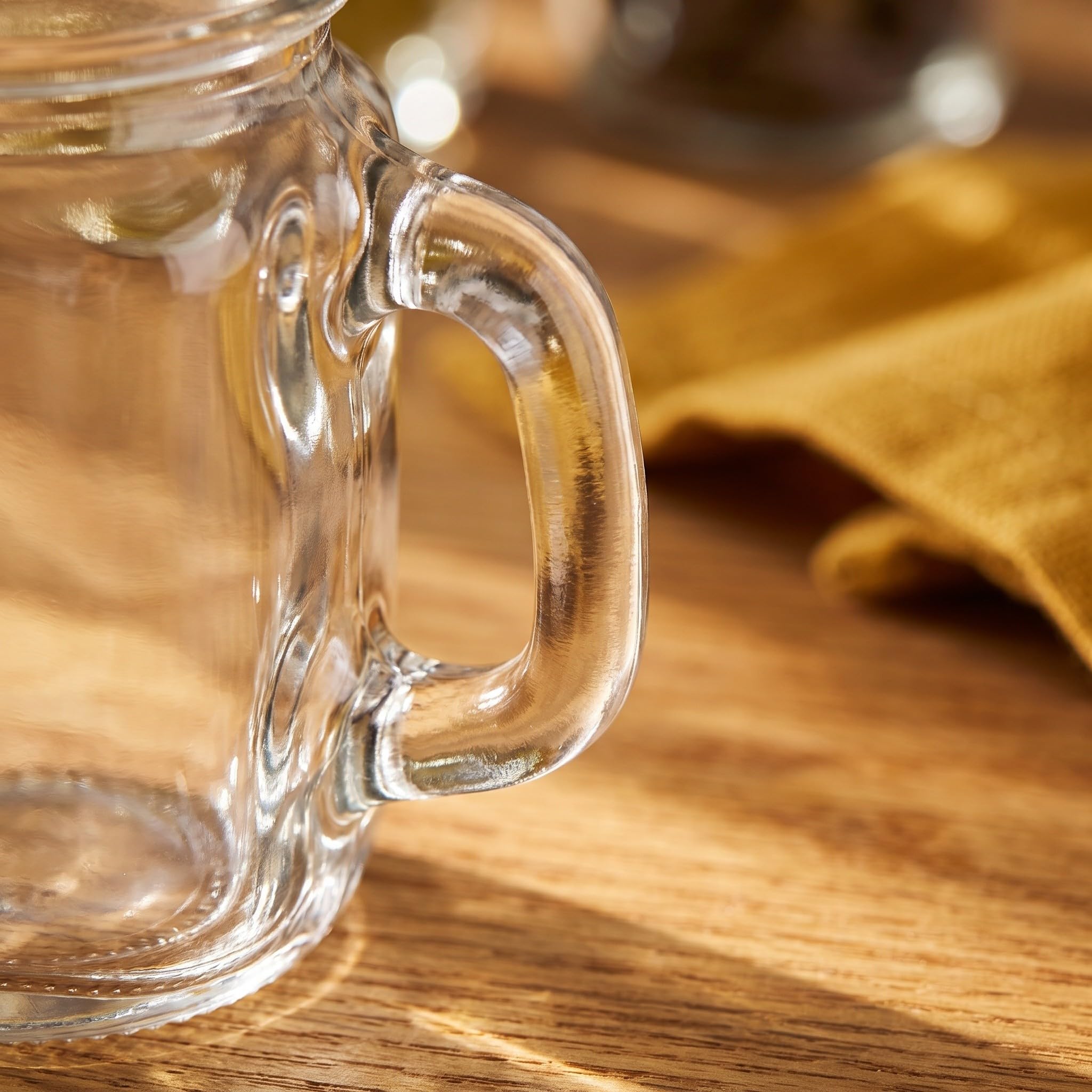 Lot de 8 bocaux en verre avec poignée et couvercle, tasses Mason