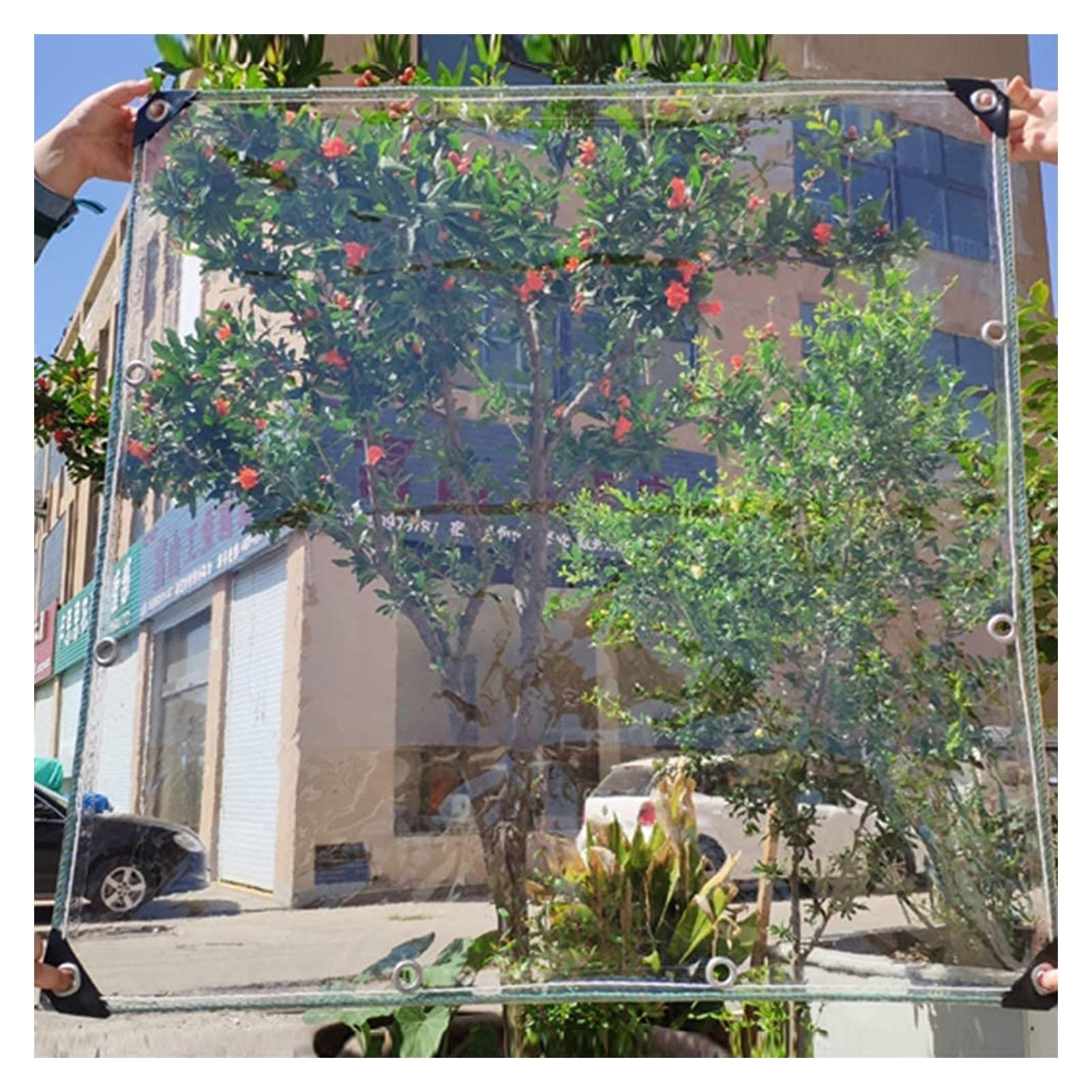 Couverture imperméable en plastique transparent pour protéger le balcon de la pluie battante