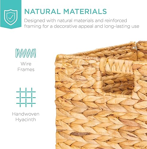 Miniatura 4 de Best Choice Products Cestas de jacinto de 13 x 13 pulgadas, juego rústico de 5 organizadores de almacenamiento plegables multiusos, bolsas de